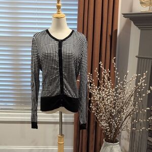 White House Black Market Black and White Cardigan